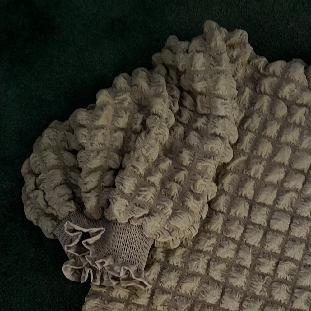 Simply Southern Textured Tan Top with Ruffles - Picture 3 of 3